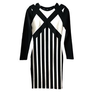 H&M Geometric Long Sleeve Dress Women's Size XS